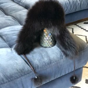 ❄️Genuine Fox Fur Trapper Hat in Chocolate Brown